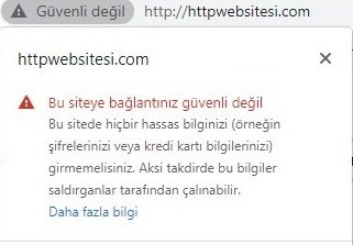 güvensiz http web sitesi